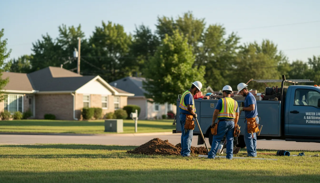 Residential water line and bathroom plumbing service in Burns, TN